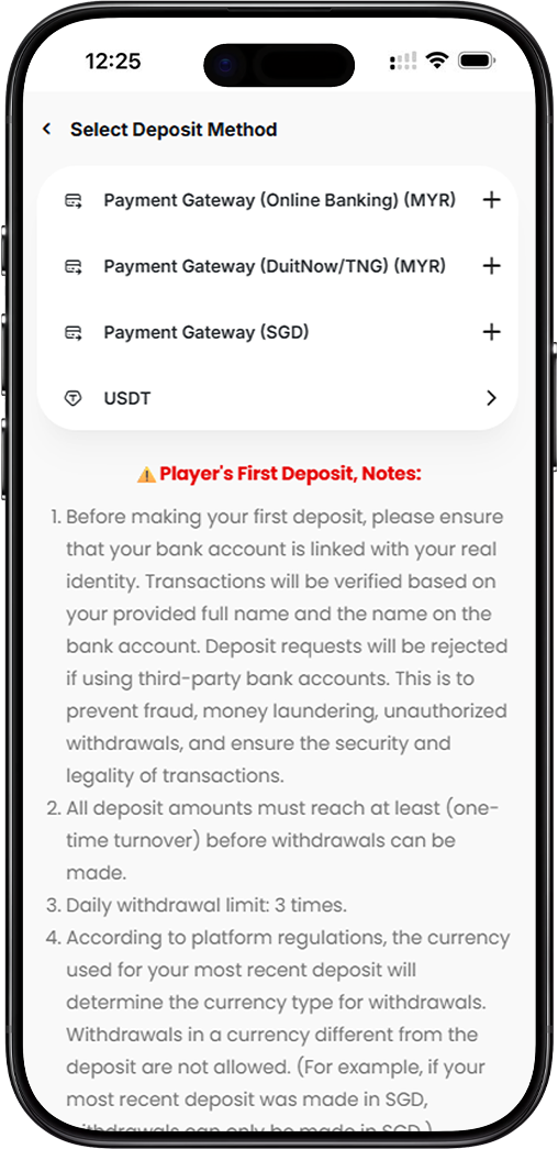 BIGBAT Deposit Mobile