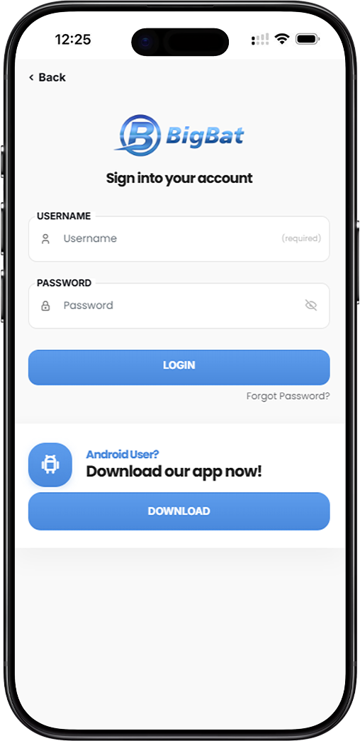 BIGBAT Login Mobile